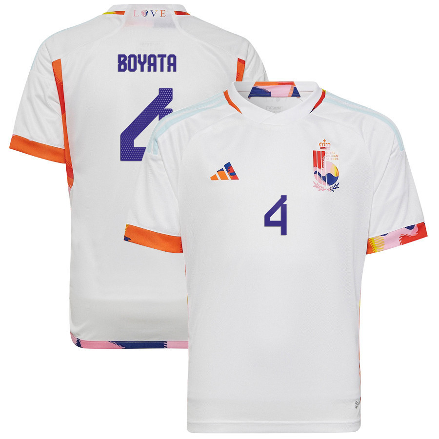 Belgium National Team 2022-23 Qatar World Cup Dedryck Boyata 4 Away Soccer Jersey –