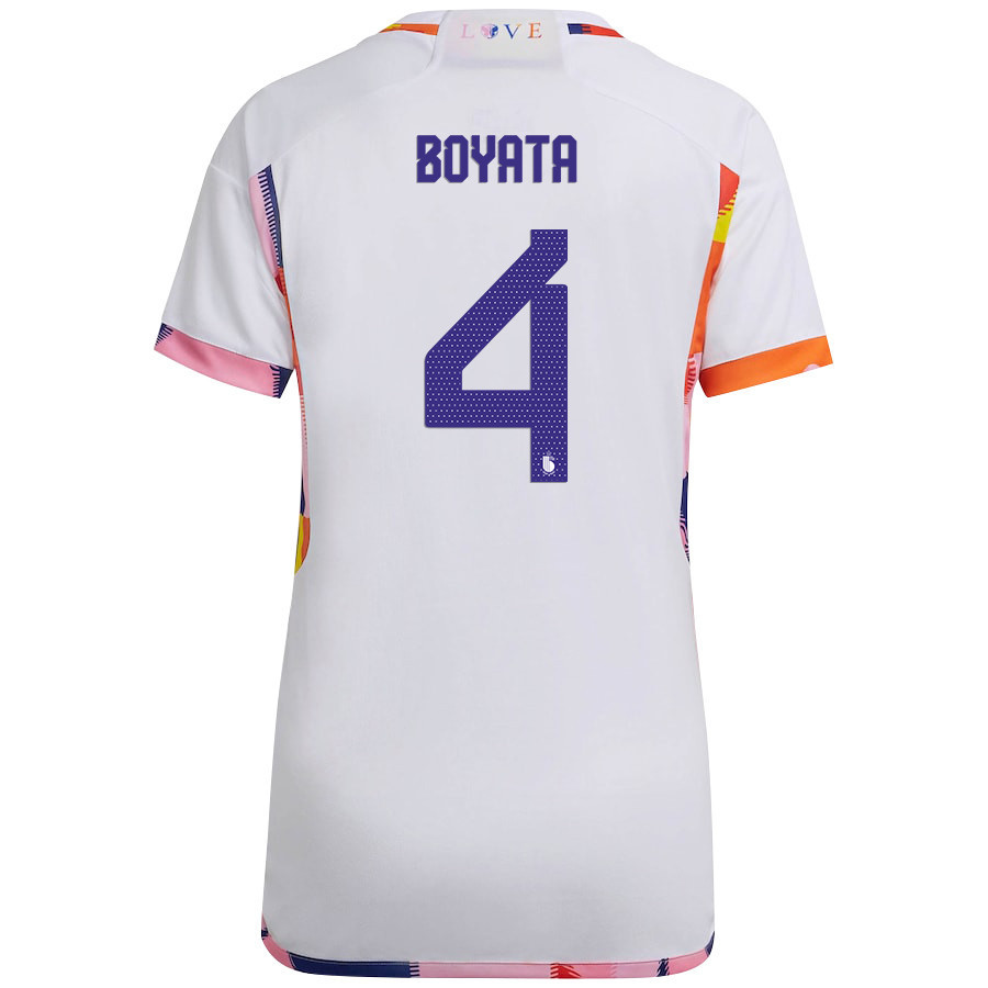 Belgium National Team 2022-23 Qatar World Cup Dedryck Boyata 4 Away Women Soccer Jersey – White