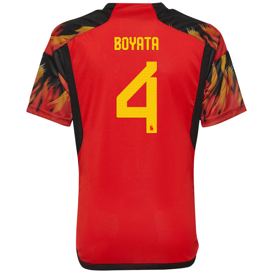 Belgium National Team 2022-23 Qatar World Cup Dedryck Boyata 4 Home Soccer Jersey –