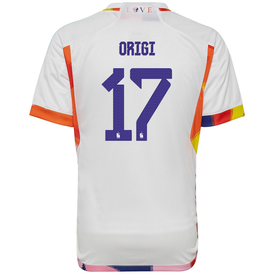 Belgium National Team 2022-23 Qatar World Cup Divock Origi 17 Away Soccer Jersey –