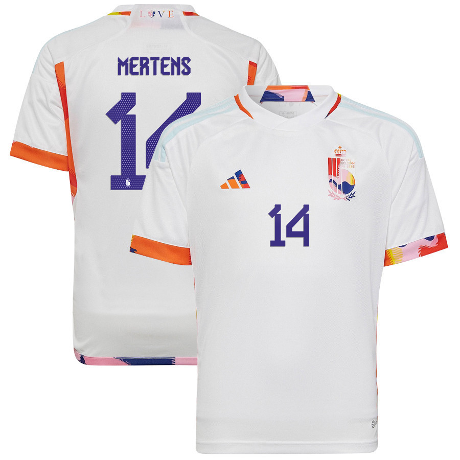 Belgium National Team 2022-23 Qatar World Cup Dries Mertens 14 Away Soccer Jersey –