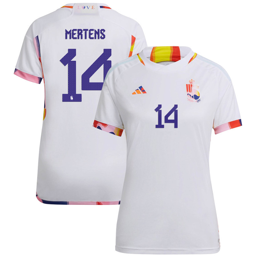 Belgium National Team 2022-23 Qatar World Cup Dries Mertens 14 Away Women Soccer Jersey – White