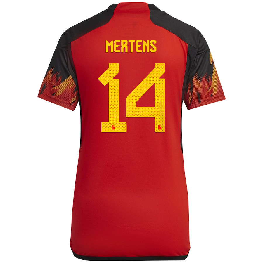 Belgium National Team 2022-23 Qatar World Cup Dries Mertens 14 Home Women Soccer Jersey – Red