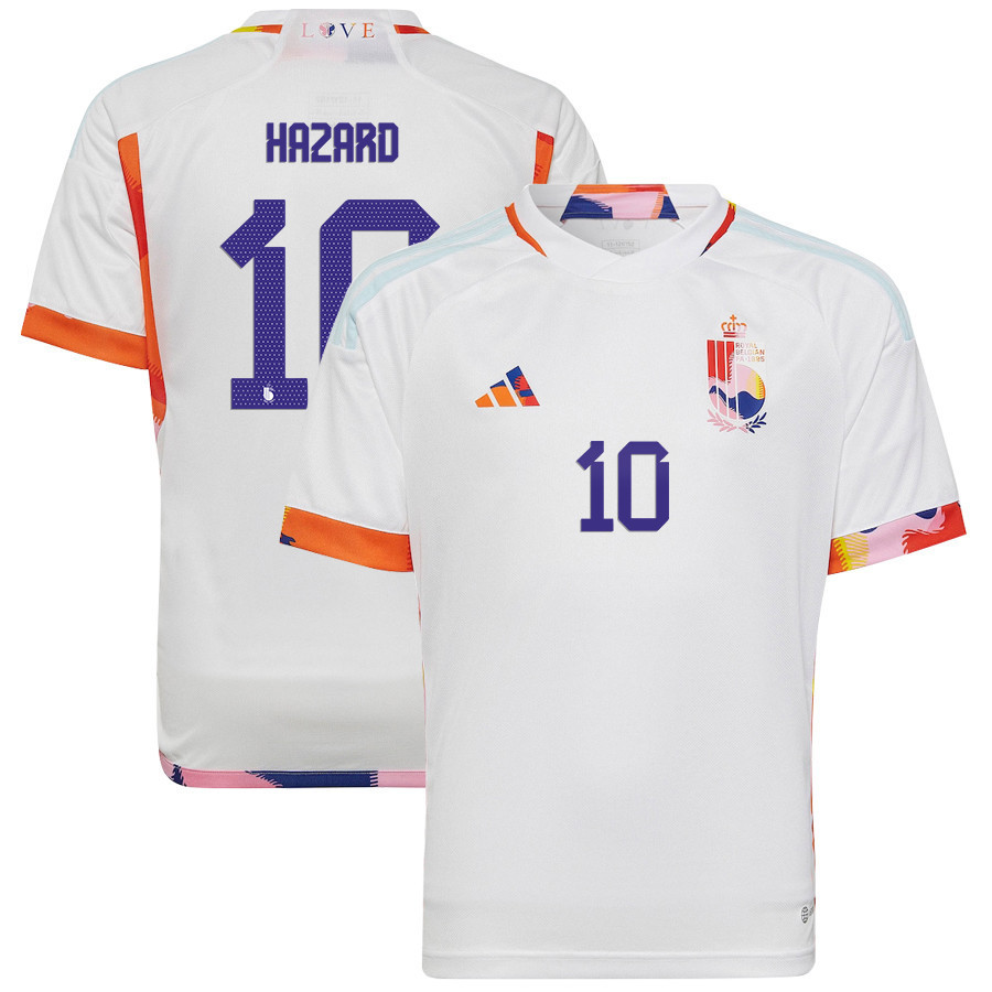 Belgium National Team 2022-23 Qatar World Cup Eden Hazard 10 Away Soccer Jersey –