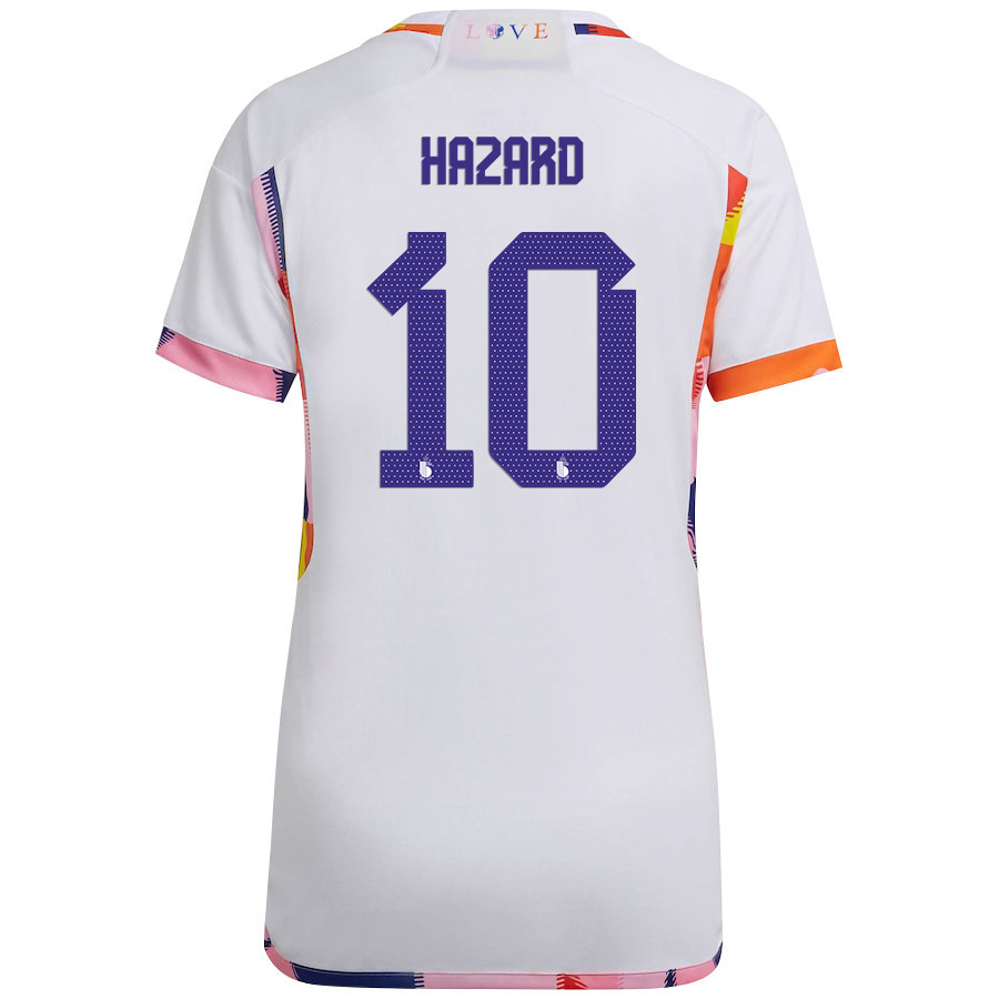 Belgium National Team 2022-23 Qatar World Cup Eden Hazard 10 Away Women Soccer Jersey – White