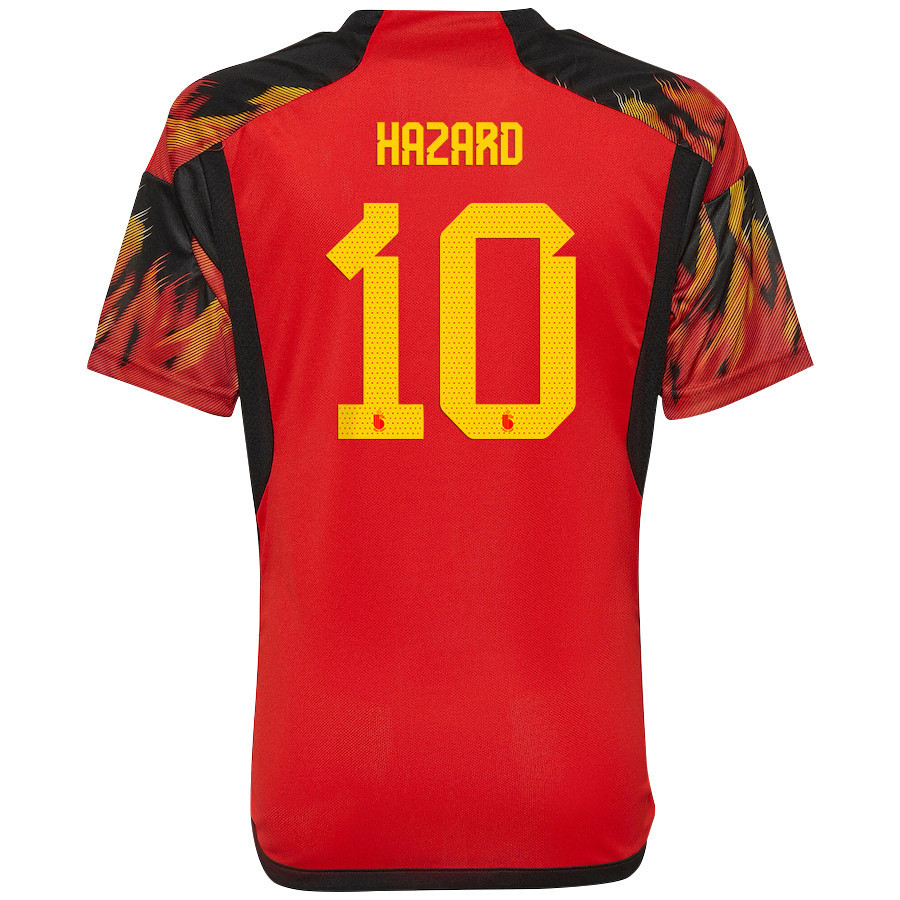 Belgium National Team 2022-23 Qatar World Cup Eden Hazard 10 Home Soccer Jersey –