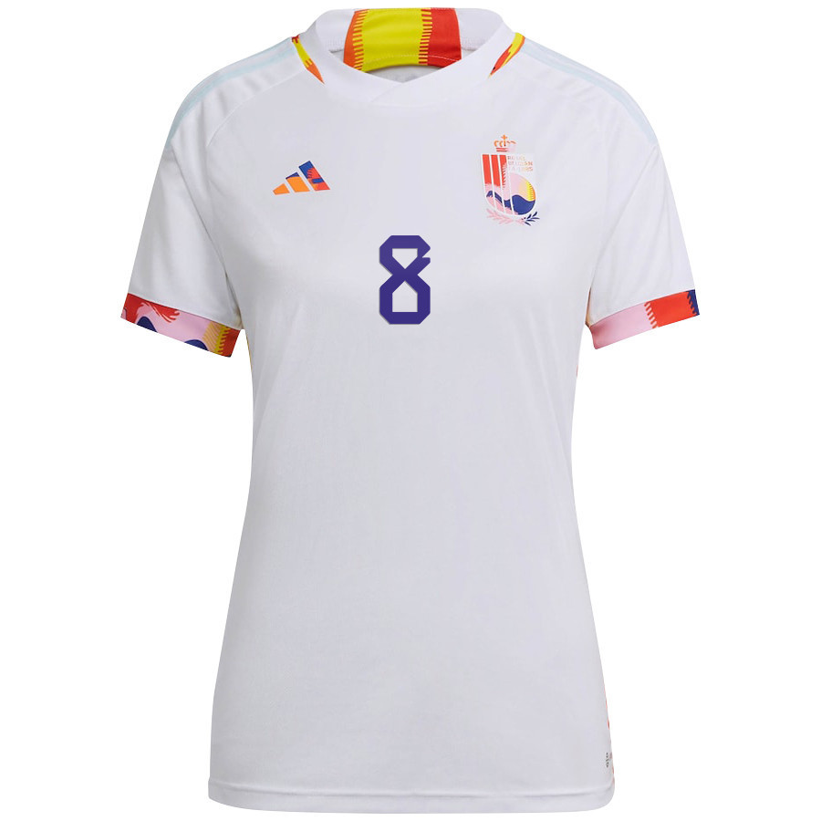 Belgium National Team 2022-23 Qatar World Cup Hans Vanaken 8 Away Women Soccer Jersey – White