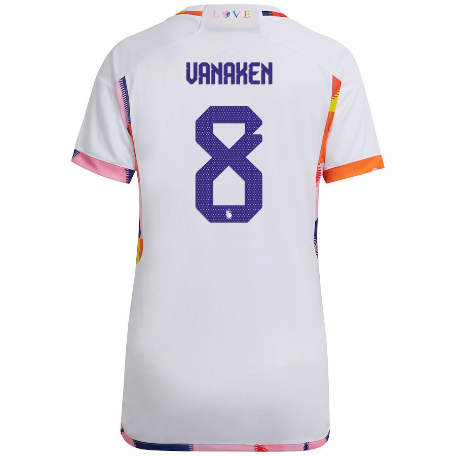 Belgium National Team 2022-23 Qatar World Cup Hans Vanaken 8 Away Women Soccer Jersey – White
