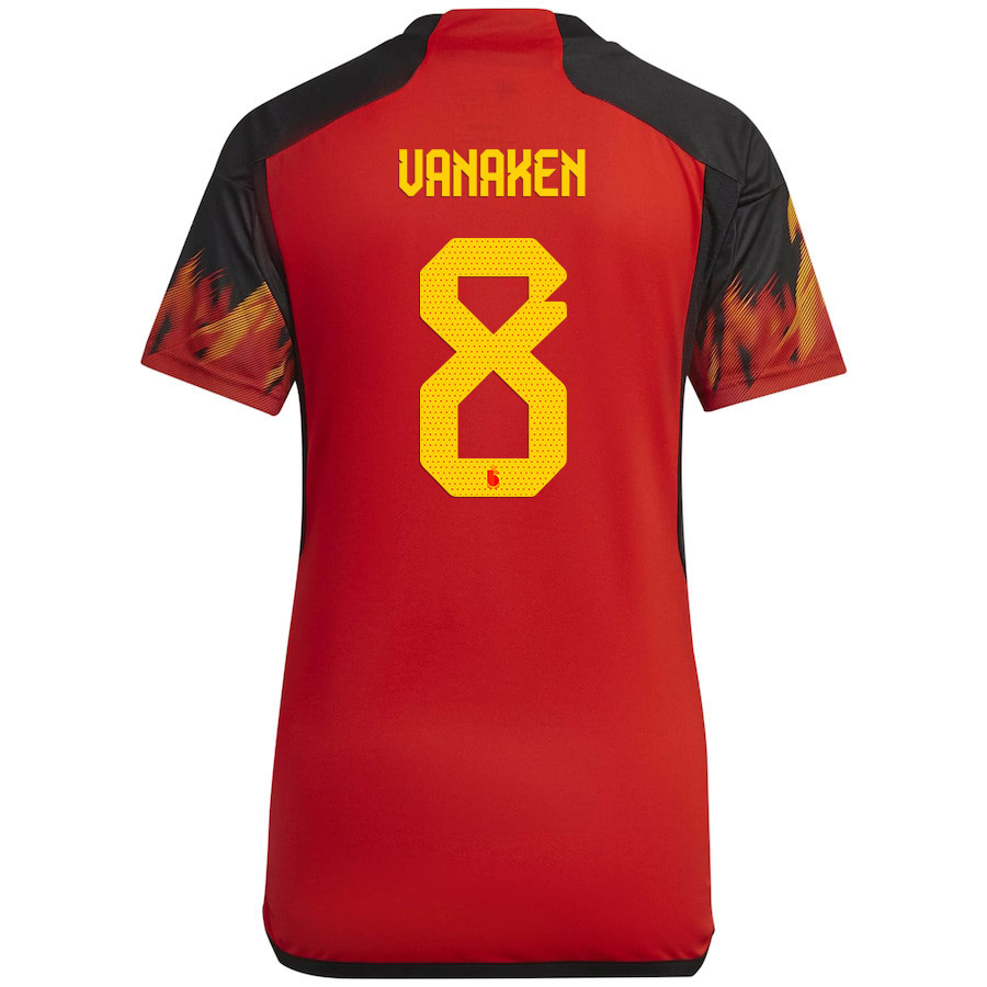 Belgium National Team 2022-23 Qatar World Cup Hans Vanaken 8 Home Women Soccer Jersey – Red