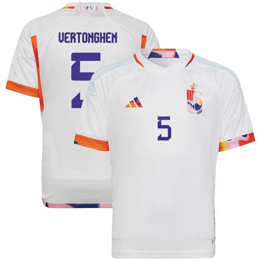 Belgium National Team 2022-23 Qatar World Cup Jan Vertonghen 5 Away Soccer Jersey –