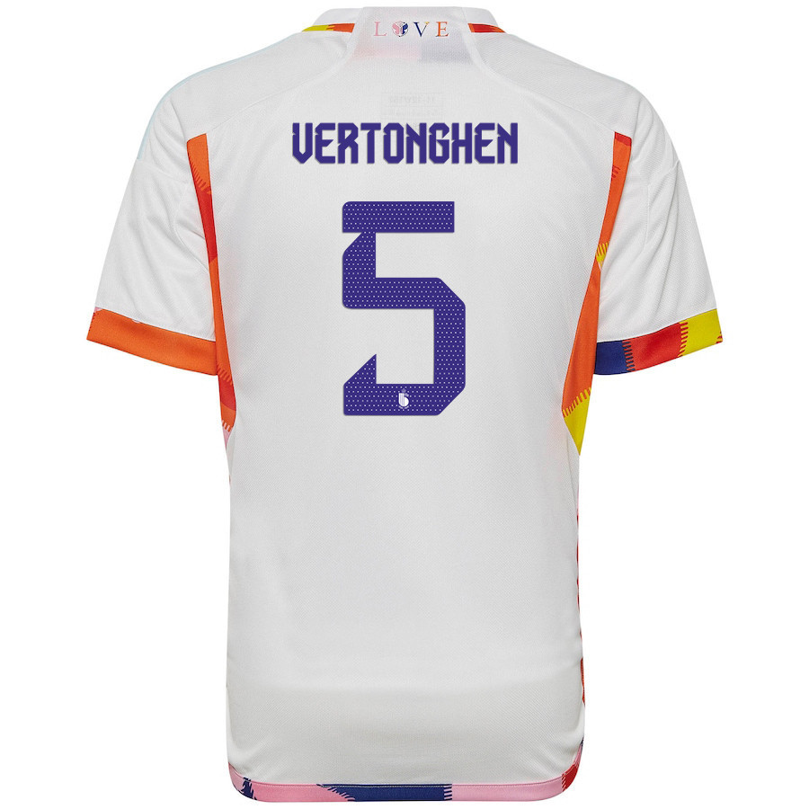 Belgium National Team 2022-23 Qatar World Cup Jan Vertonghen 5 Away Soccer Jersey –