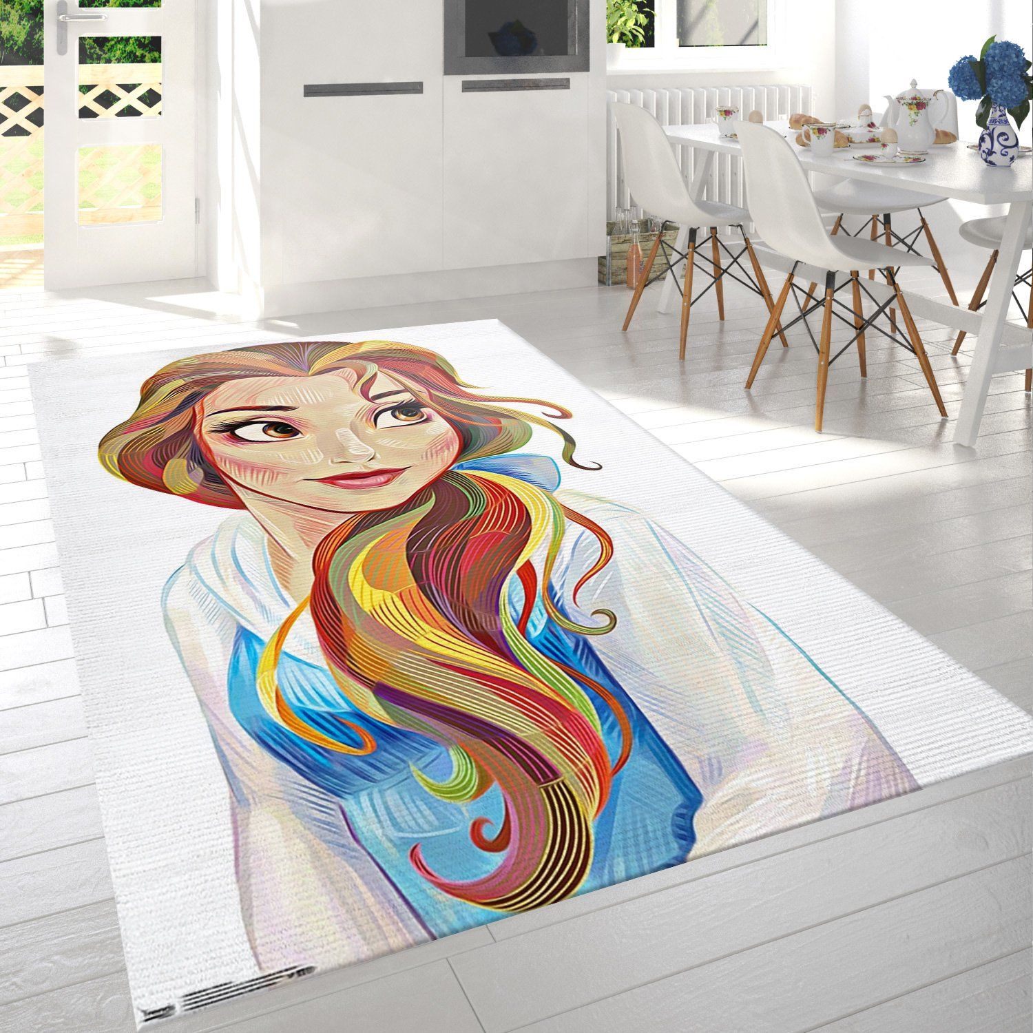 Belle Stylized Rectangle Rug – Custom Size And Printing