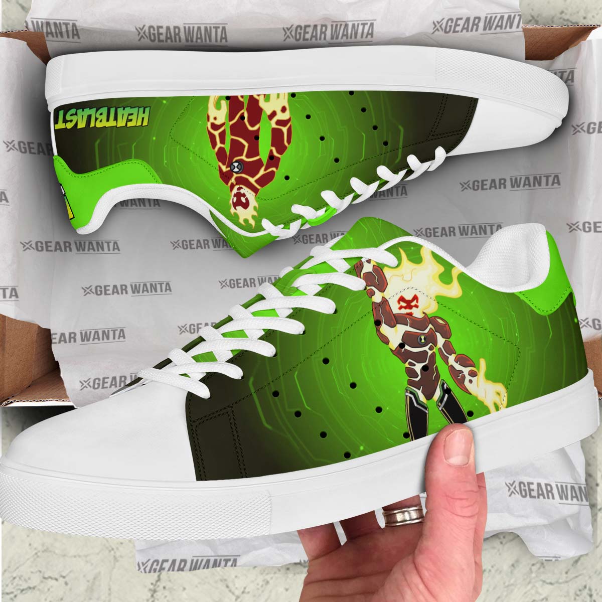 Ben 10 Heatblast Skate Shoes Custom