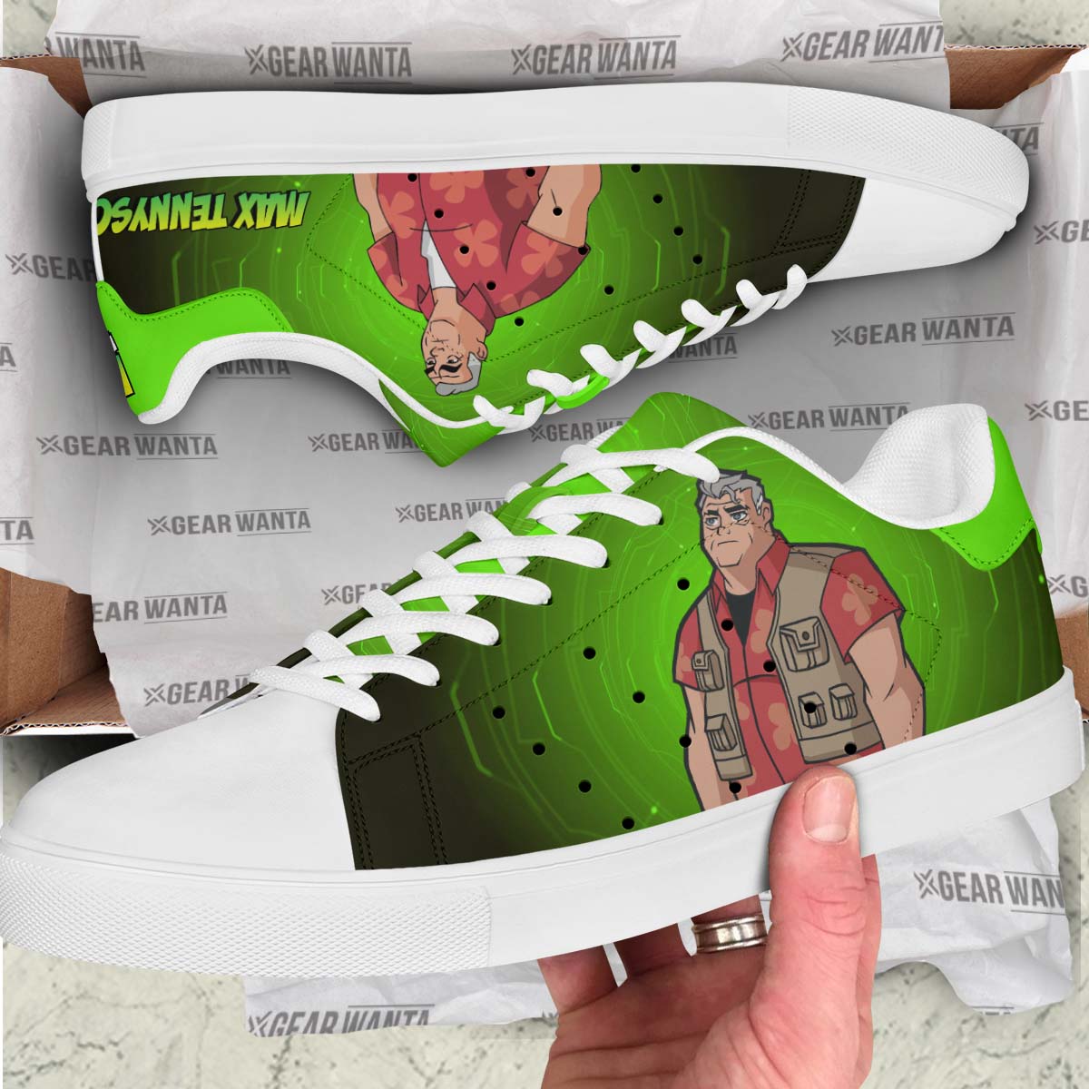 Ben 10 Max Tennyson Skate Shoes Custom