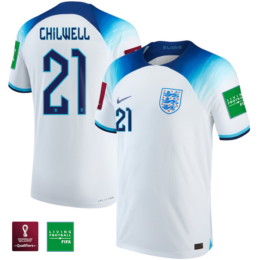 Ben Chilwell 21 England National Team FIFA World Cup Qatar 2022 – Patch Home  Soccer Jersey