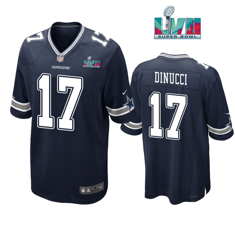 Ben Dinucci 17 Dallas Cowboys Super Bowl LVII Super Bowl LVII Navy Men Game Stitched Jersey