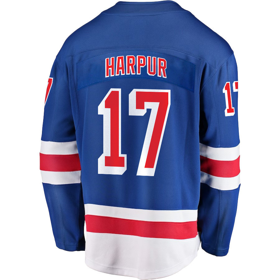 Ben Harpur 17 New York Rangers Stanley Cup 2023 Playoffs Patch Home Breakaway Men Stitched Jersey – Blue