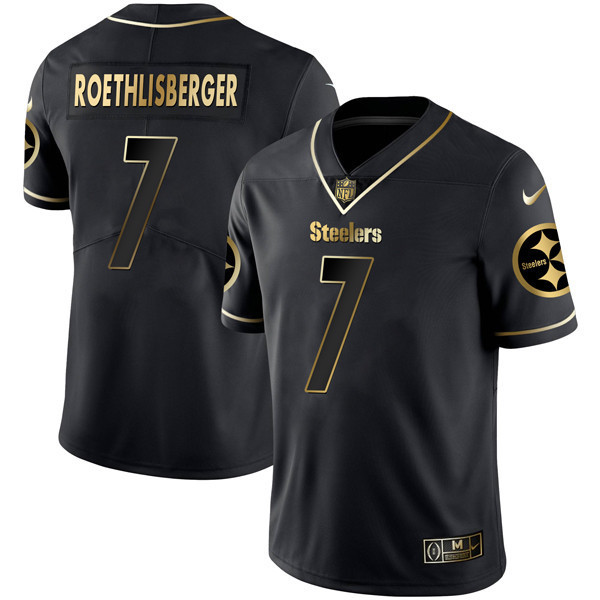 Ben Roethlisberger Pittsburgh Steelers Black Gold Jersey - All Stitched