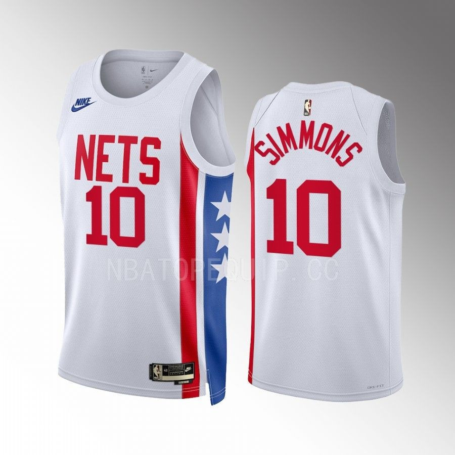 Ben Simmons 10 2022-23 Brooklyn Nets White Classic Edition Men Stitched Jersey Swingman