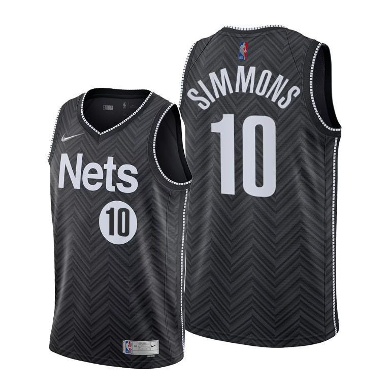 Ben Simmons 10 Brooklyn Nets 2022 Earned Edition Black Stitched Jersey Diamond Badge – Men Stitched Jersey