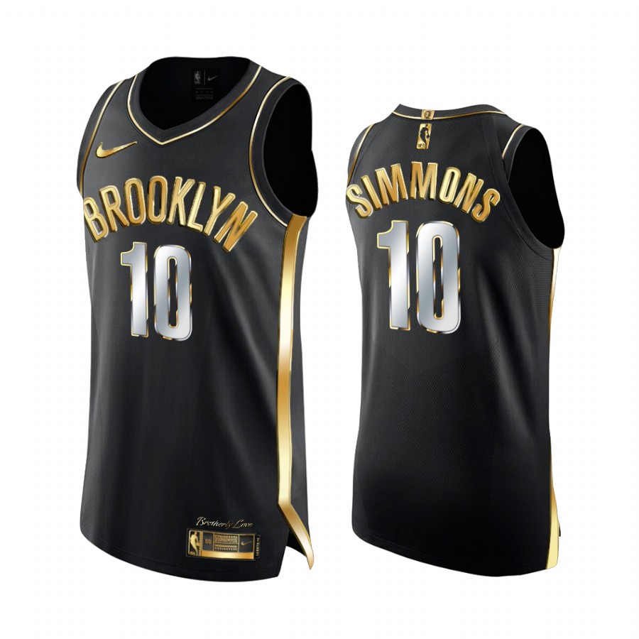 Ben Simmons Brooklyn Nets Black Golden Edition Jersey 2022 New Number