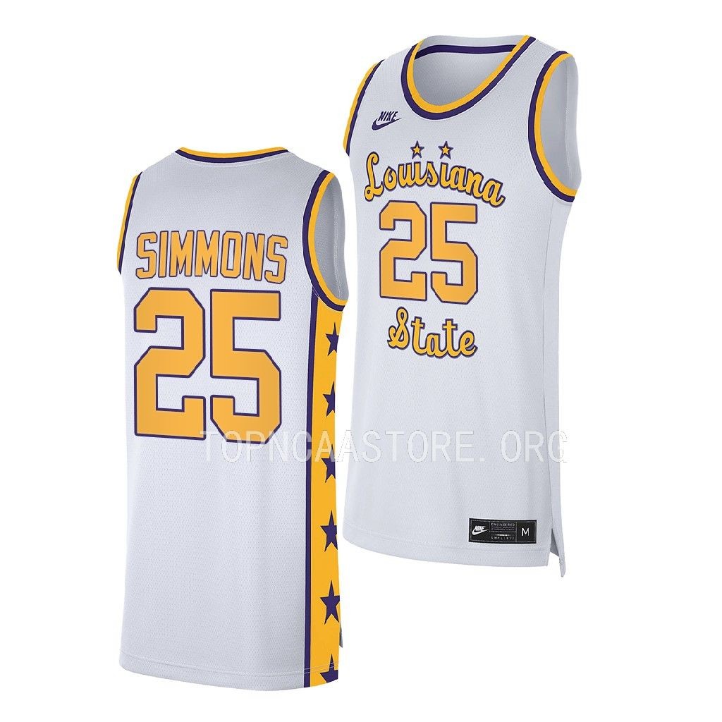 Ben Simmons LSU Tigers #25 White   Jersey