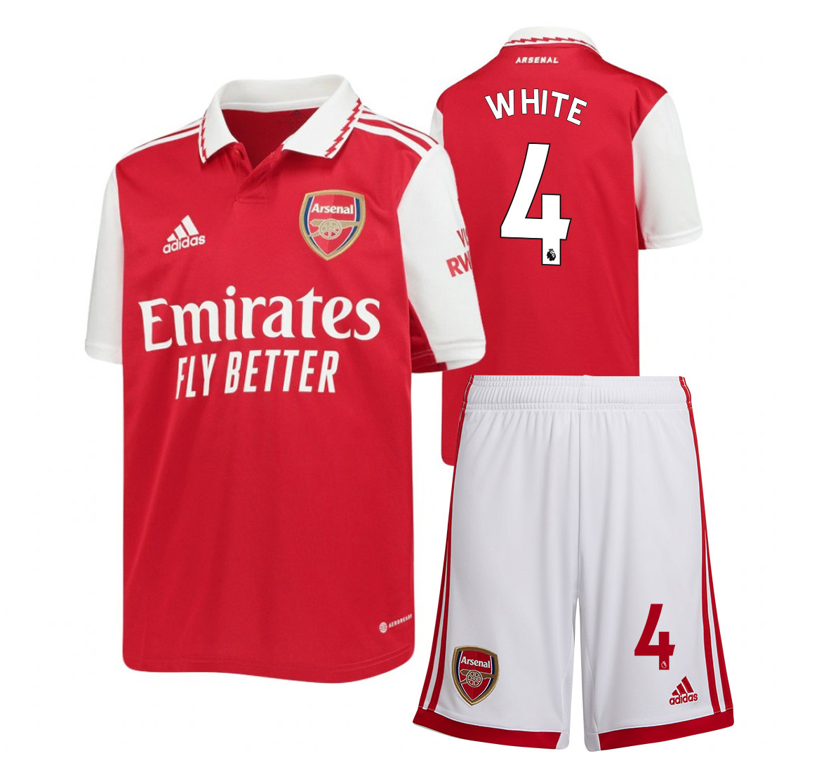 Ben White 4 Arsenal Home Kit 2022-23  Soccer Jersey – Red