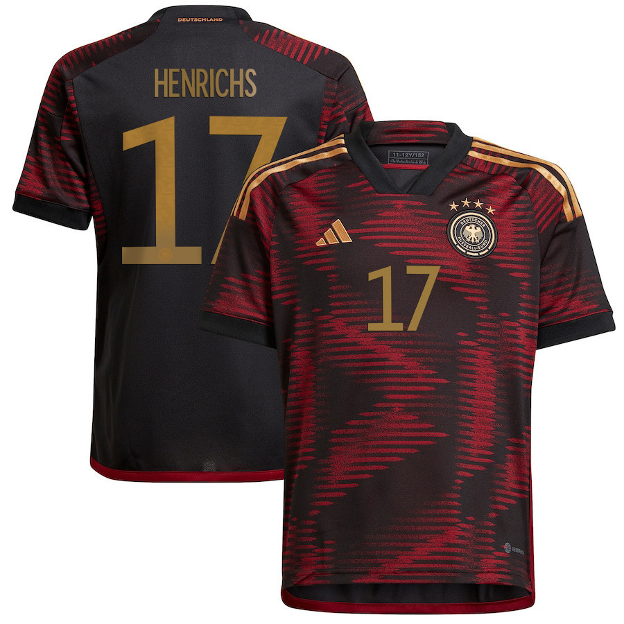 Benjamin Henrichs 17 Germany National Team 2022-23 Qatar World Cup Away Soccer Jersey –