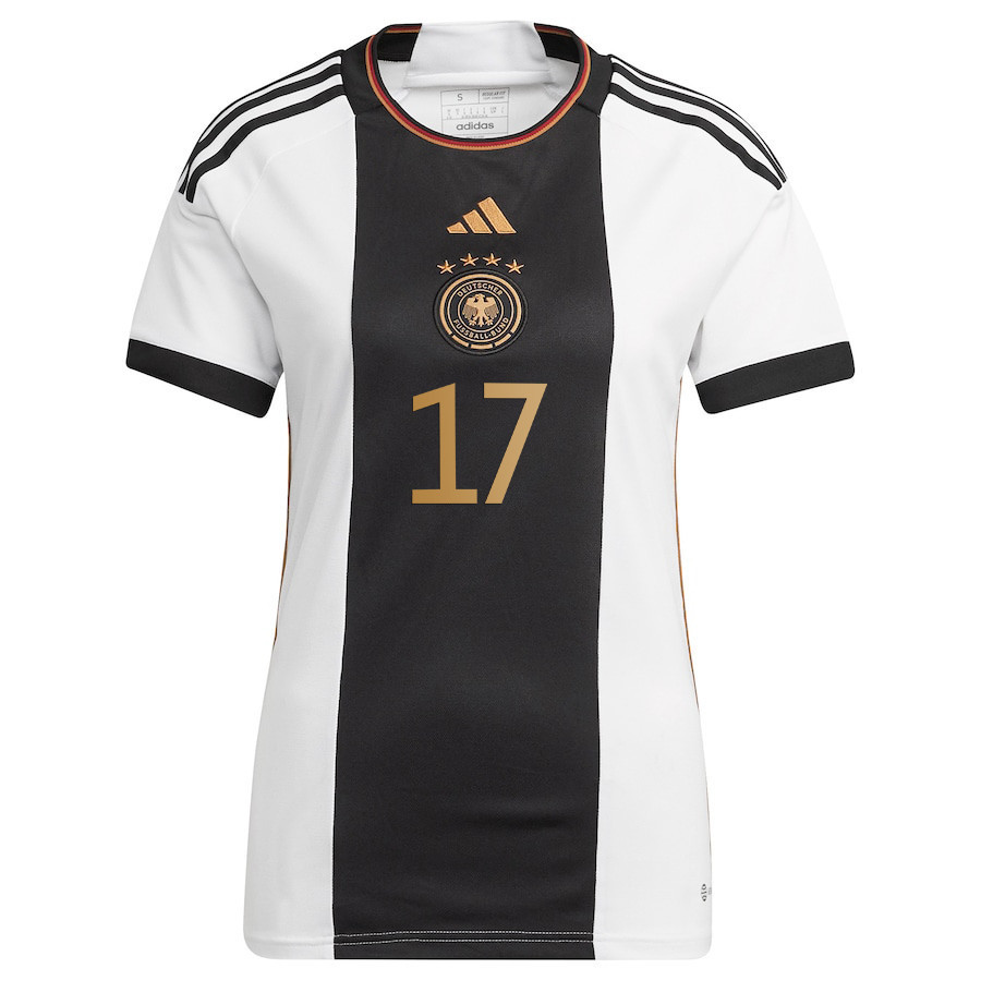 Benjamin Henrichs 17 Germany National Team 2022-23 Qatar World Cup Home Women Soccer Jersey – White