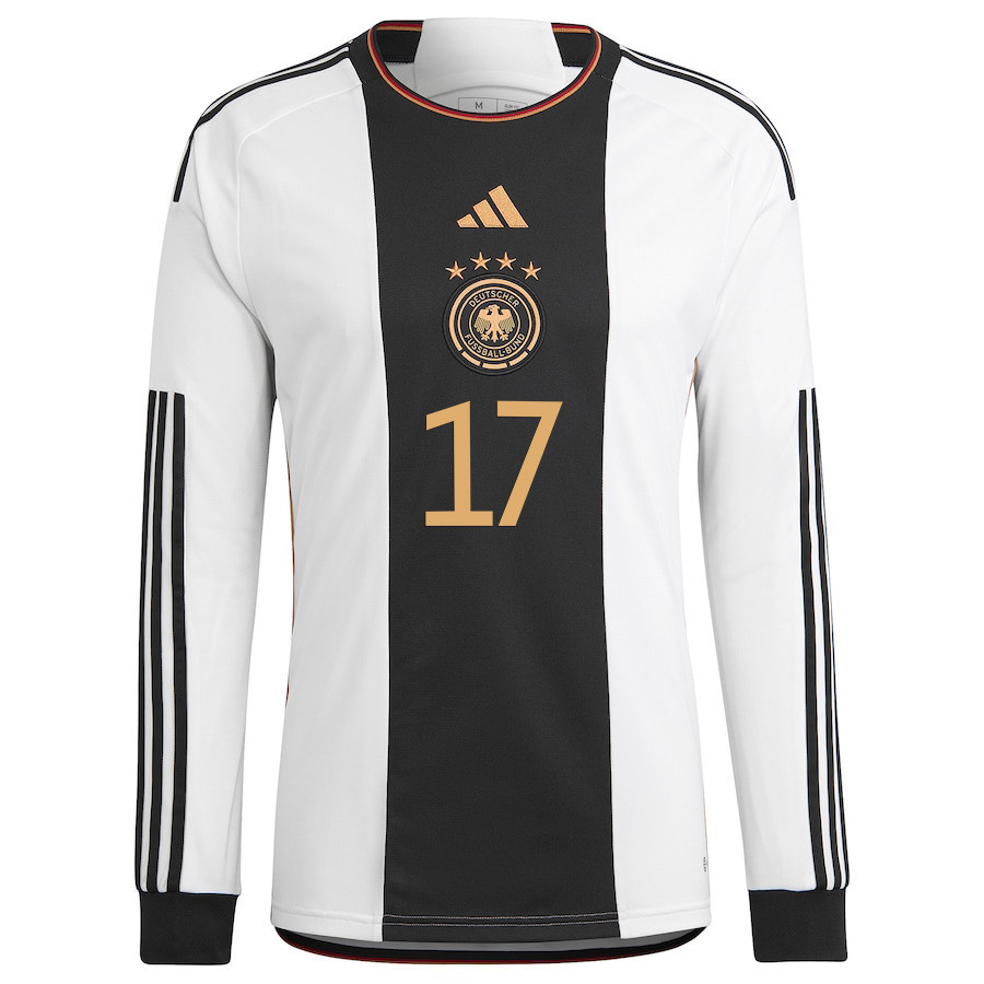 Benjamin Henrichs 17 Qatar World Cup Germany National Team 2022-23 Men Long Sleeve Soccer Jersey, Home