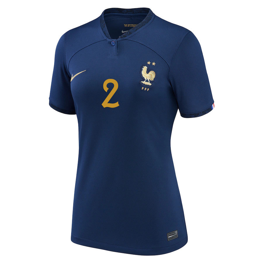 Benjamin Pavard 2 France National Team 2022-23 Qatar World Cup – Home Women Soccer Jersey, Midnight Navy
