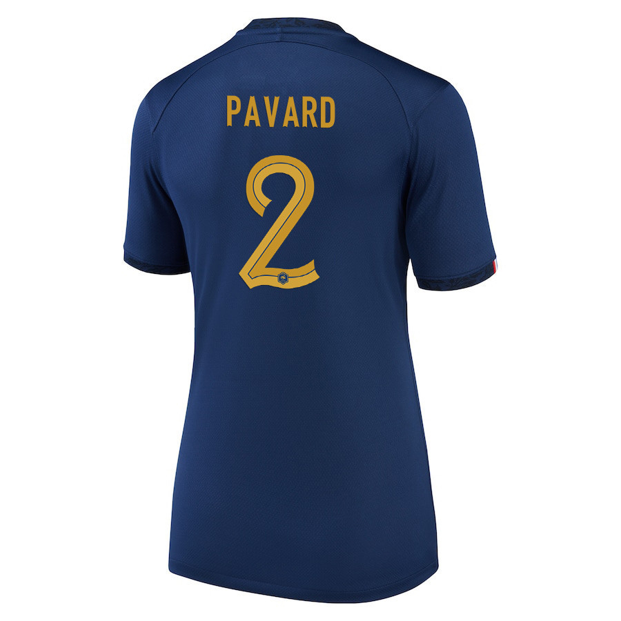 Benjamin Pavard 2 France National Team 2022-23 Qatar World Cup – Home Women Soccer Jersey, Midnight Navy