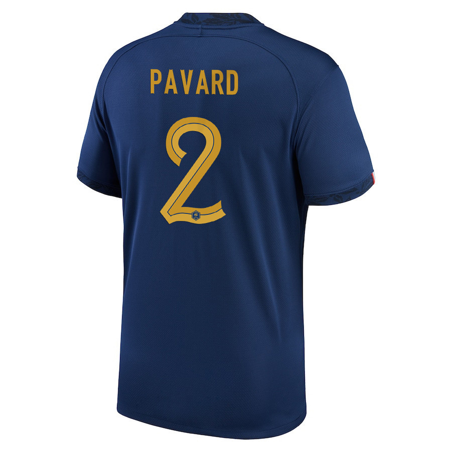 Benjamin Pavard 2 France National Team 2022-23 Qatar World Cup Home  Soccer Jersey- Midnight Navy