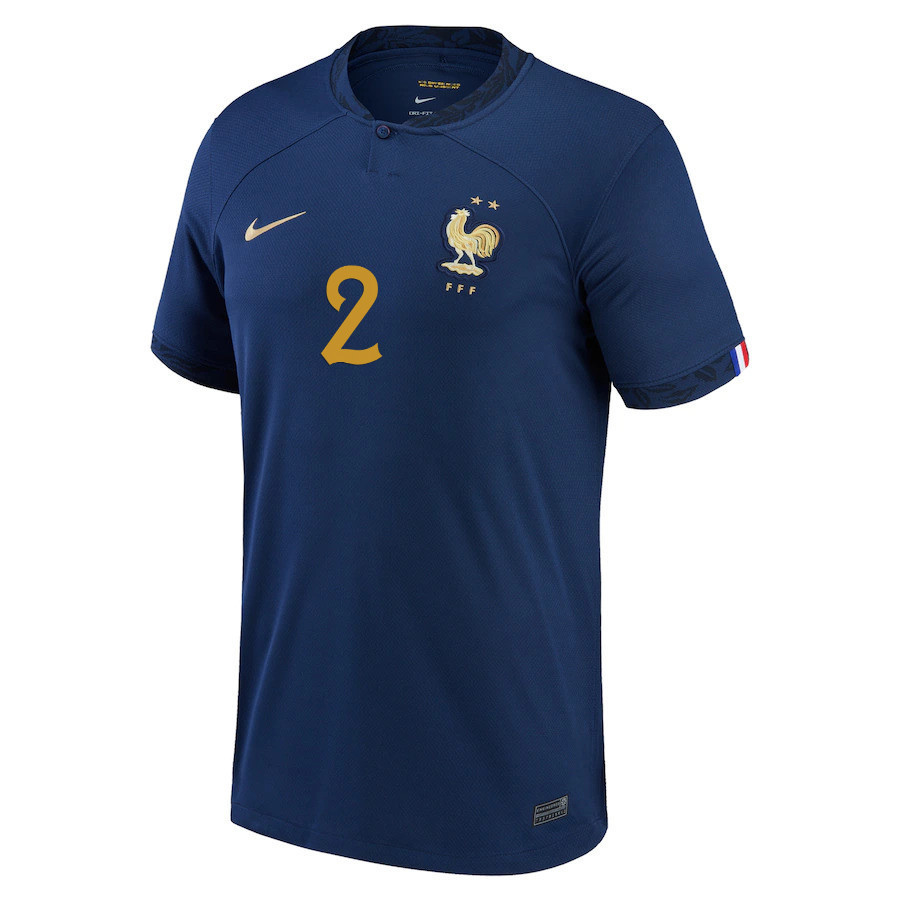 Benjamin Pavard 2 France National Team 2022-23 Qatar World Cup Home  Soccer Jersey- Midnight Navy