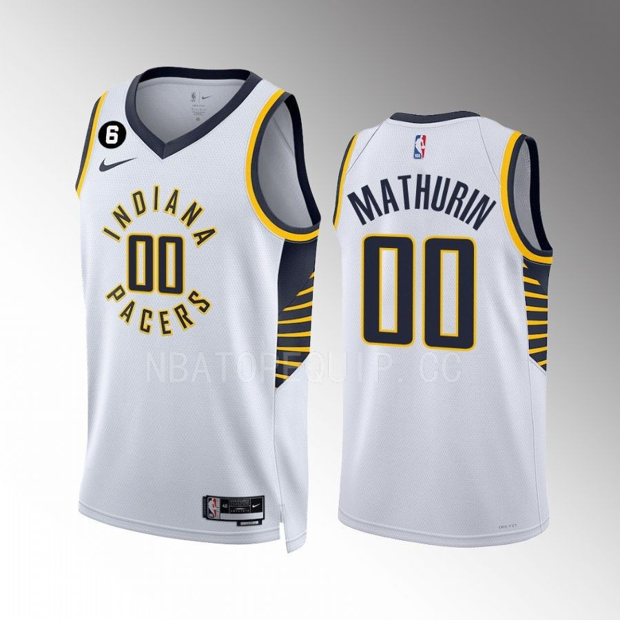 Bennedict Mathurin 00 Indiana Pacers White Association Edition 2022-23 Men Stitched Jersey Swingman