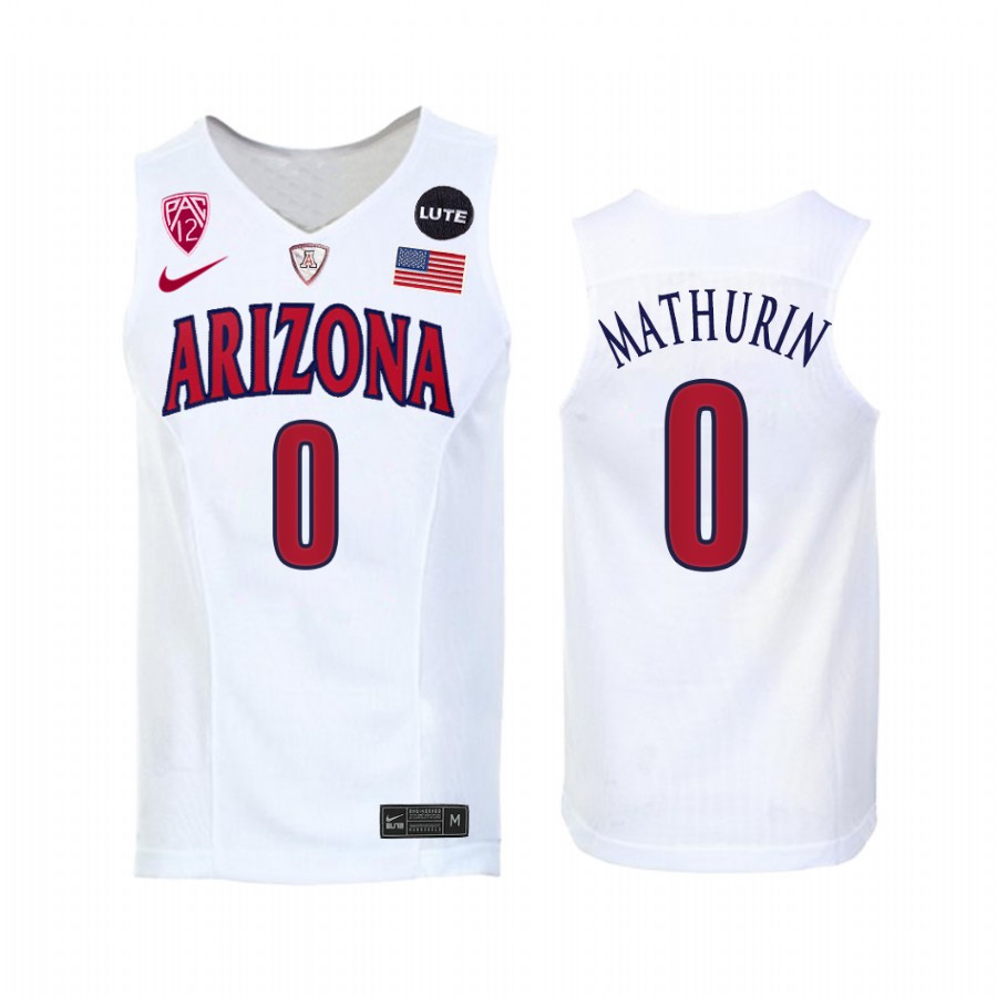 Bennedict Mathurin Arizona Wildcats White Jersey 2021-22 College