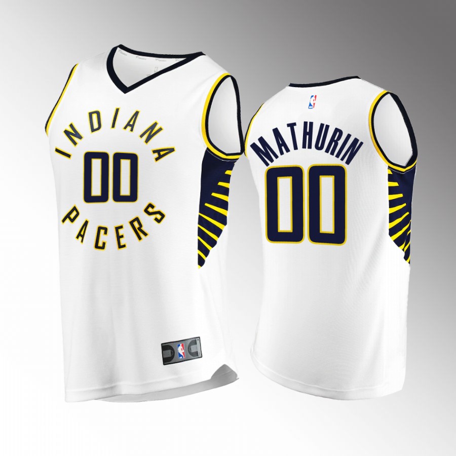 Bennedict Mathurin Pacers #00 White Jersey Fast Break 2022-23 Association Edition