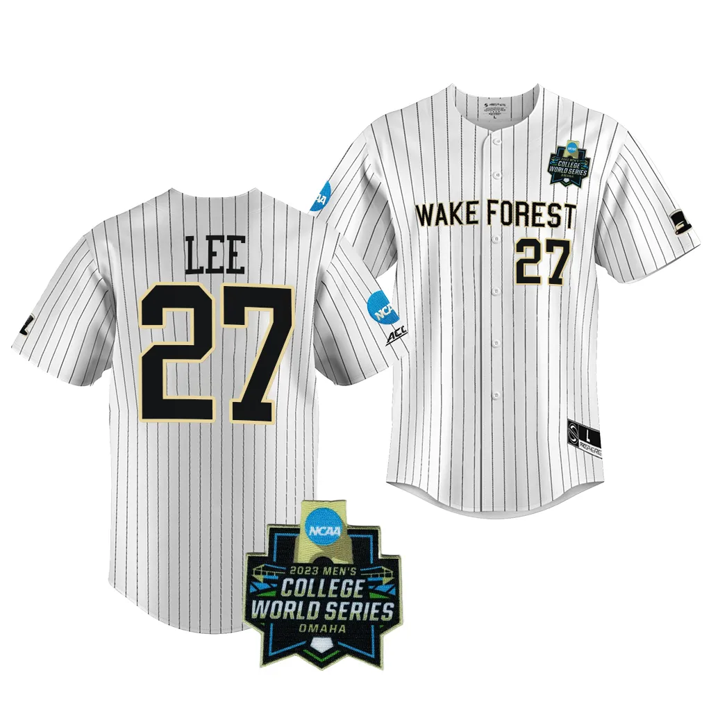 Bennett Lee Wake Forest Demon Deacons #27 White 2023 College World Series NCAA Jersey