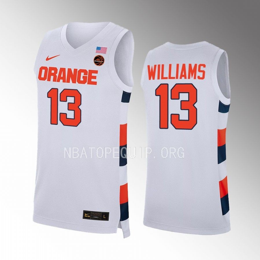 Benny Williams Syracuse Orange White Jersey 2022-23 College