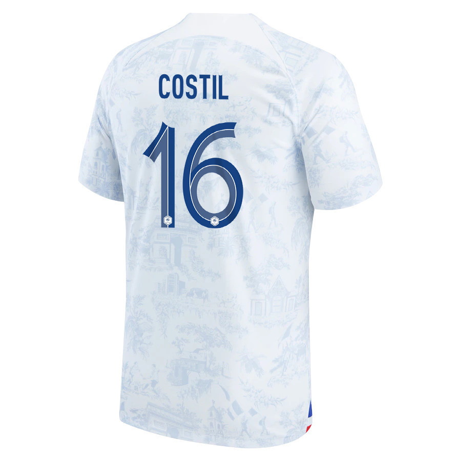 Benoît Costil 16 FIFA World Cup Qatar 2022 France National Team – Away Patch Soccer Jersey, Men