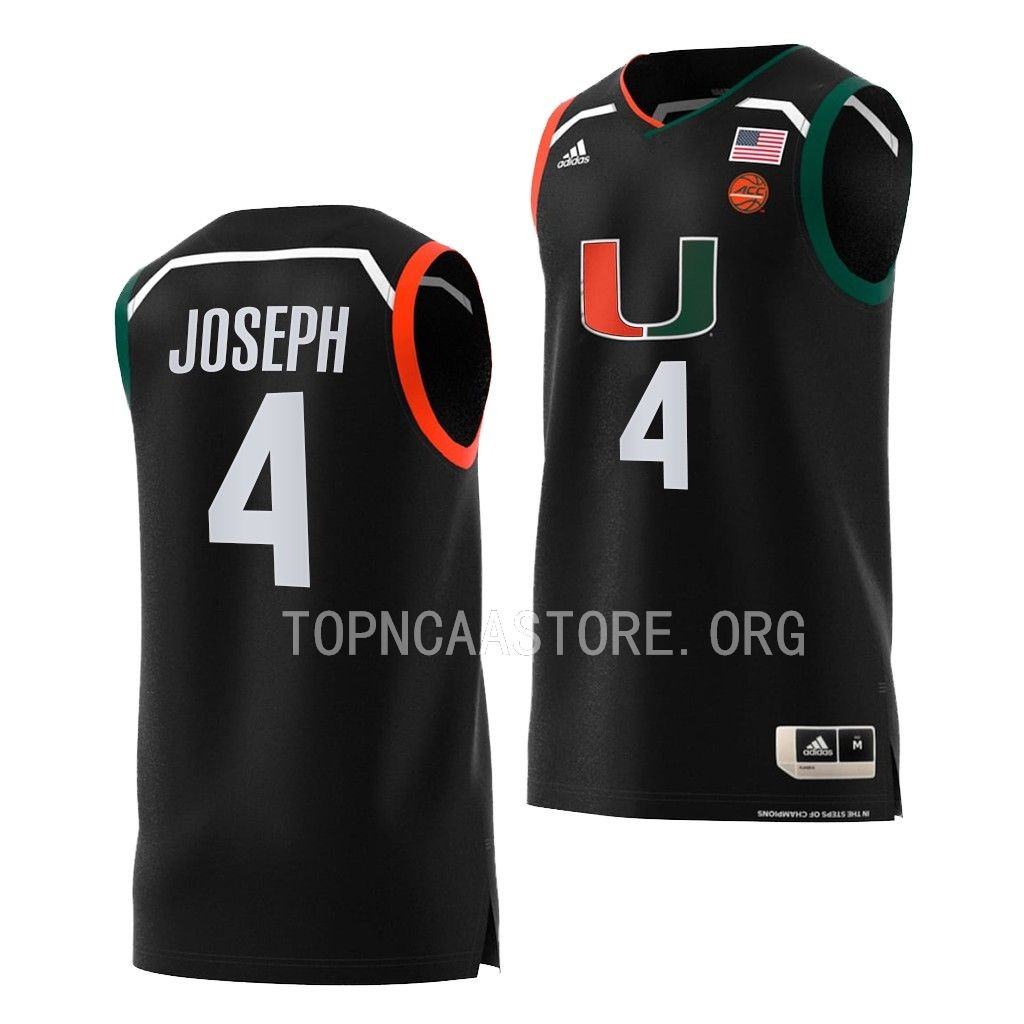 Bensley Joseph Miami Hurricanes #4 Black Jersey Swingman