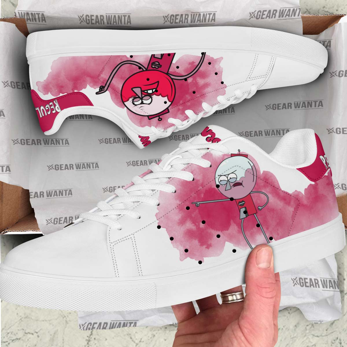 Benson Dunwoody Regular Show Skate Shoes Custom Color Cartoon Sneakers