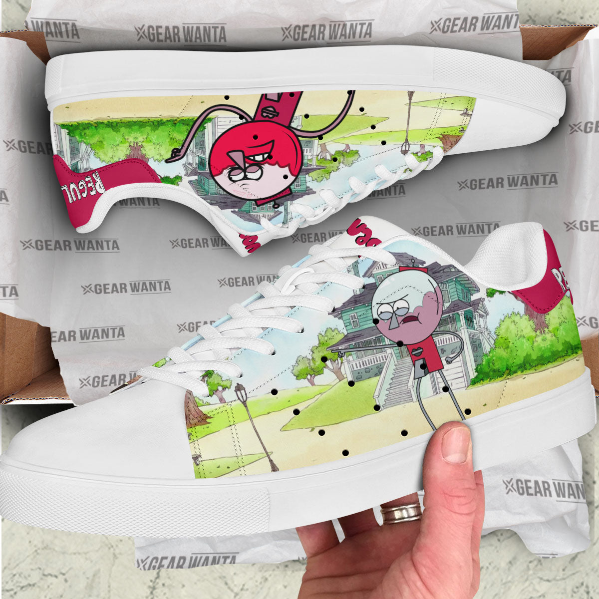 Benson Dunwoody Skate Shoes Custom Regular Show Cartoon Fans