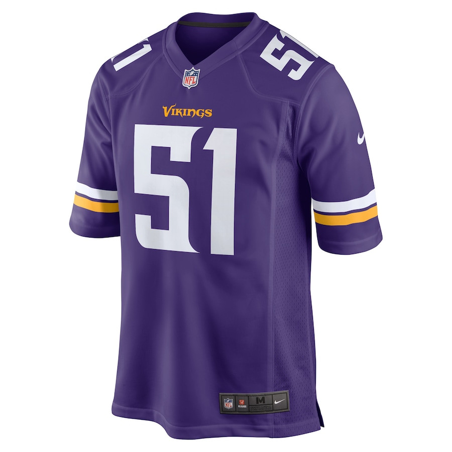 Benton Whitley 51 Minnesota Vikings Home Game Player Stitched Jersey – Purple