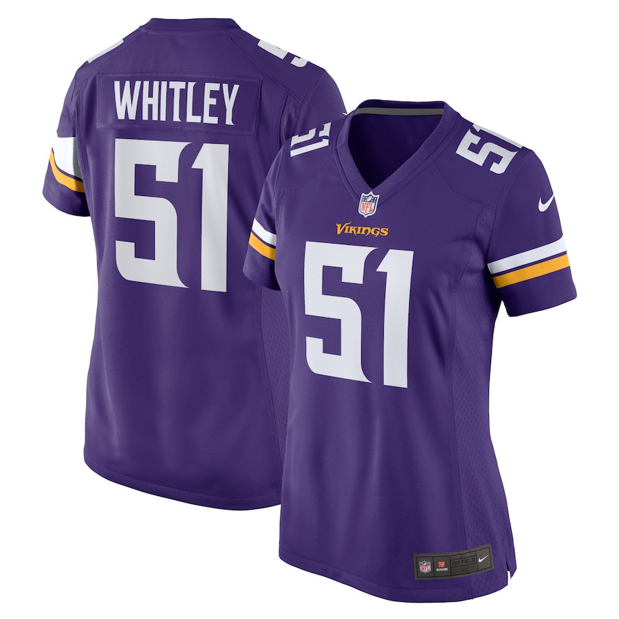 Benton Whitley Minnesota Vikings Women’s Home Game Player Stitched Jersey – Purple