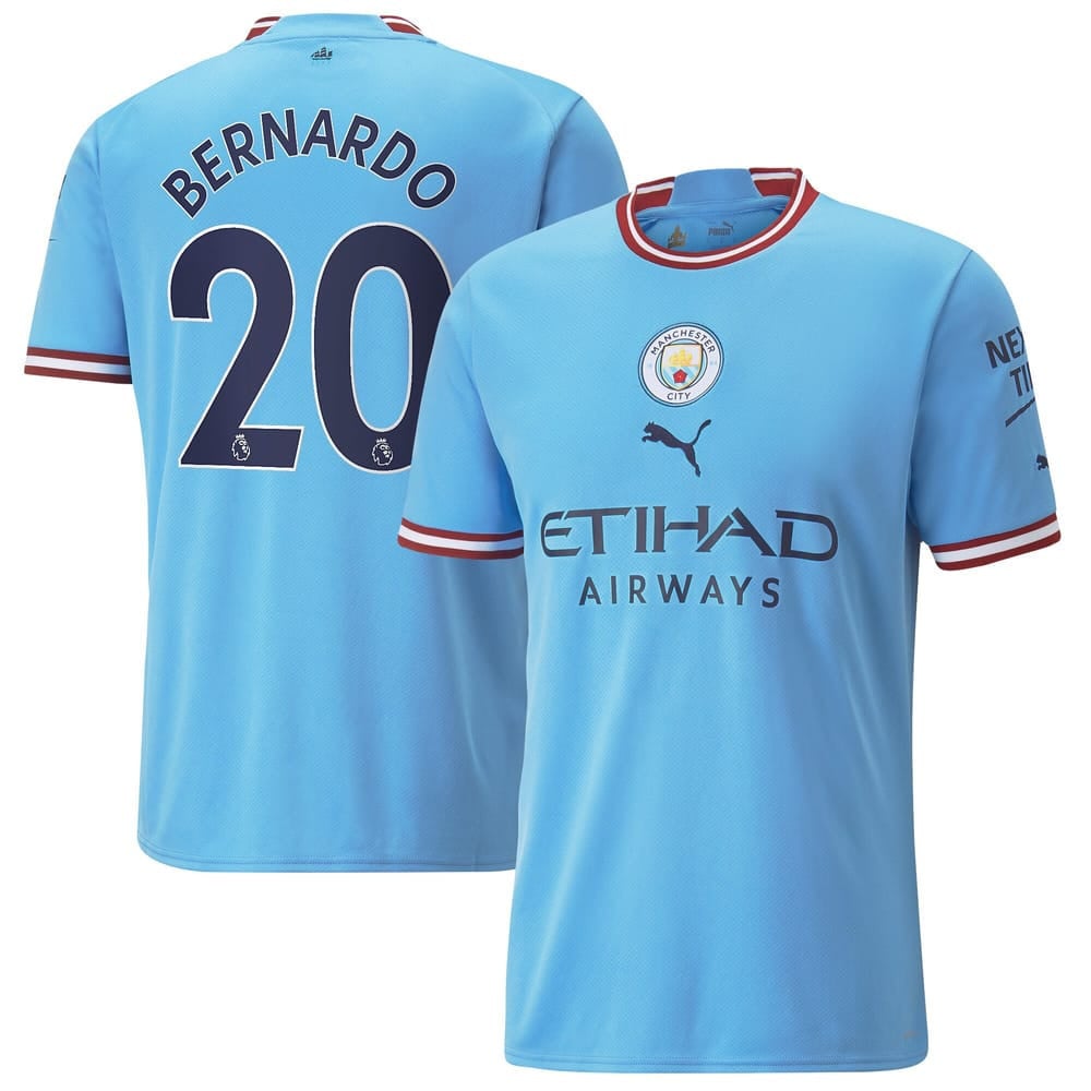 Bernardo 20 Manchester City Men 2022/23 Home Jersey – Sky Blue