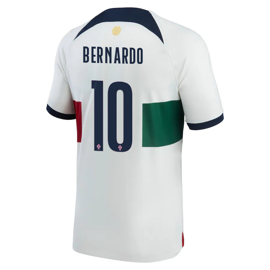Bernardo Silva 10 FIFA World Cup Qatar 2022 Patch Portugal National Team – Away  Soccer Jersey