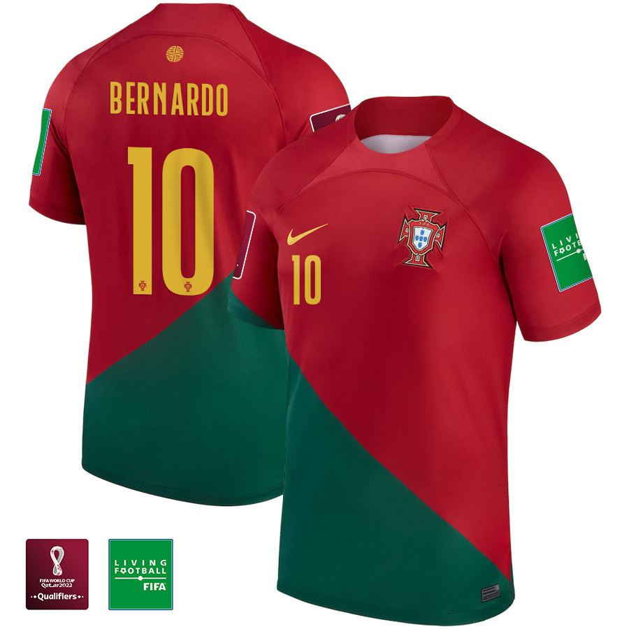 Bernardo Silva 10 FIFA World Cup Qatar 2022 Patch Portugal National Team – Home  Soccer Jersey