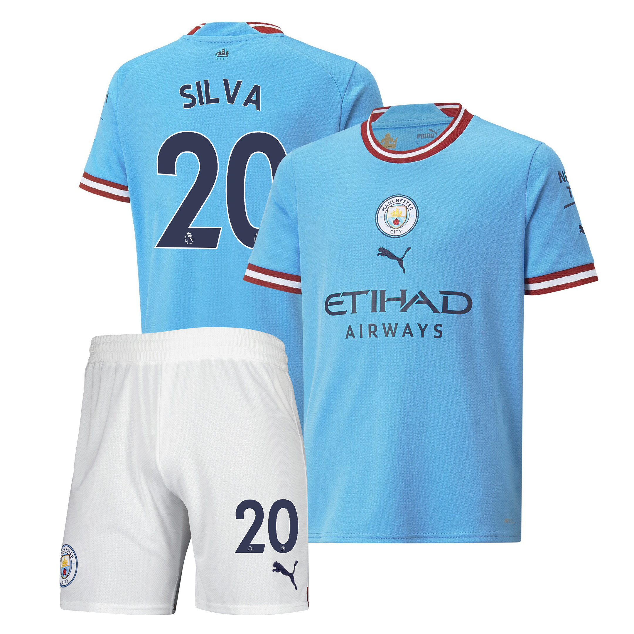 Bernardo Silva 20 Manchester City Home Kit 2022-23  Soccer Jersey – Sky Blue