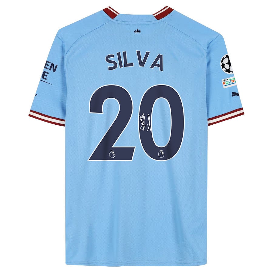 Bernardo Silva 20 Signed Manchester City 2022/23 Home Men Jersey – Blue